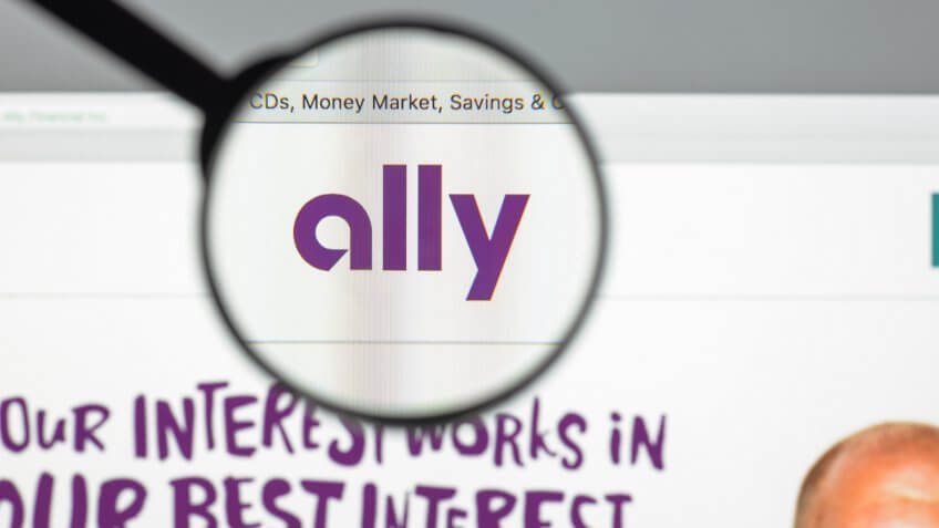 Milan, Italy - August 10, 2017: Ally bank website homepage.