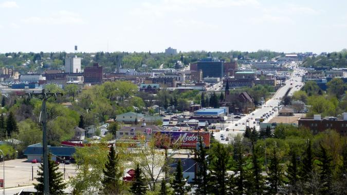 Downtown Minot (North Dakota), USA.