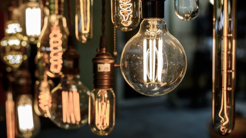 Old vintage light bulb