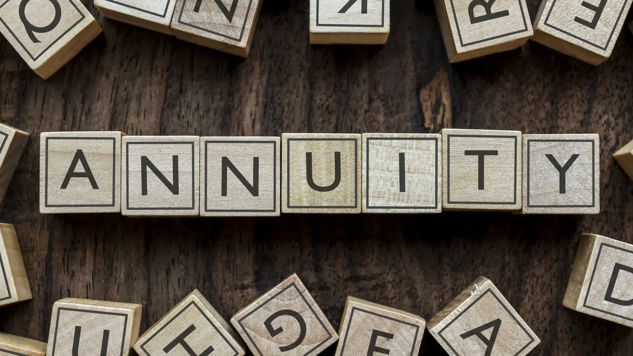 Wooden blocks spelling out "annuity."