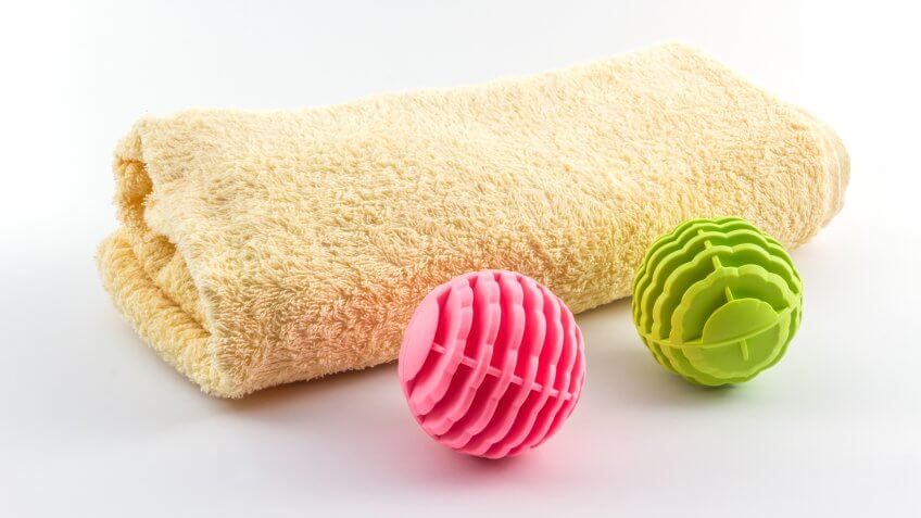 Colorful of washing ball, plastic balls for washing machine.