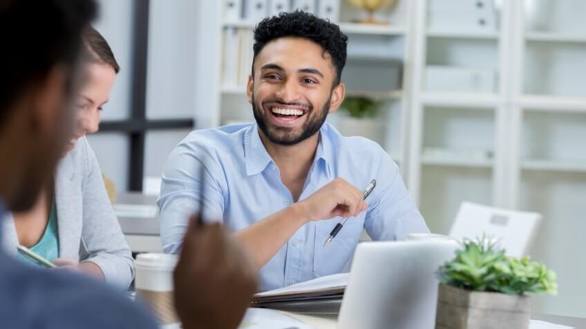 businessman meeting with clients or colleagues