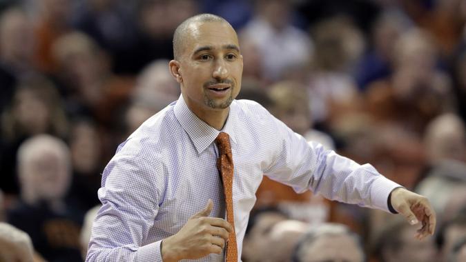 Mandatory Credit: Photo by Eric Gay/AP/REX/Shutterstock (9360451o)Texas head coach Shaka Smart watches his team during the second half of an NCAA college basketball game against Kansas State, in Austin, Texas.