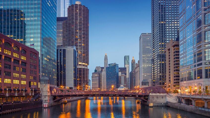 Cities, Illinois, downtown, hotels