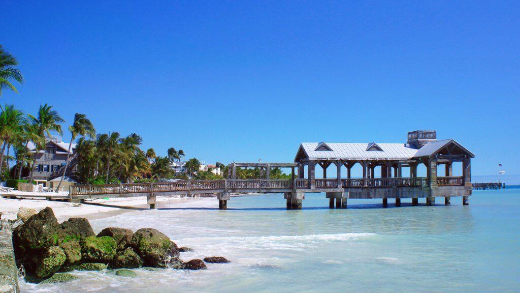 Old pier at Key West, Florida Keys, USA.