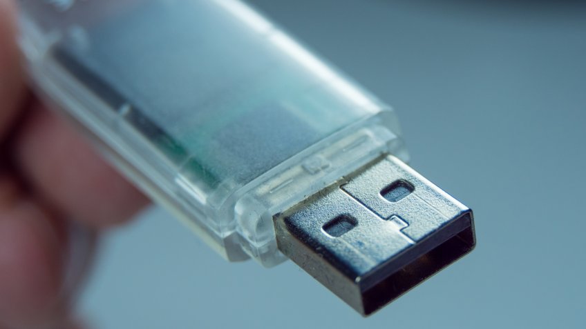 USB Stick - Flash memory stick in a close up shot.