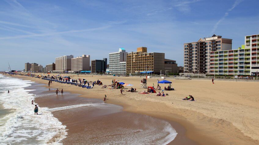 Early morning at the Virginia Beach ocean front.