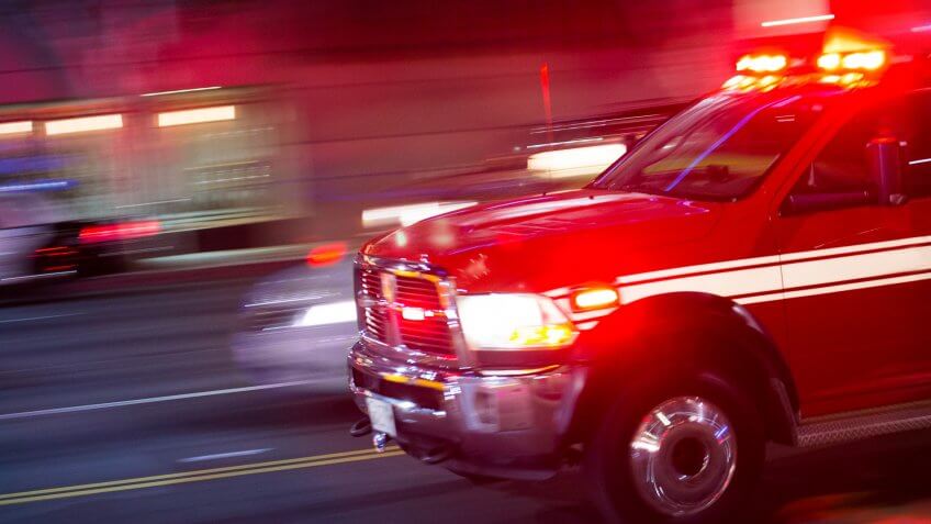 Emergency responders rush to the scene of an emergency.