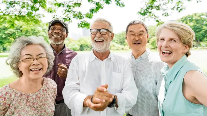 Group of Senior Retirement Friends Happiness Concept