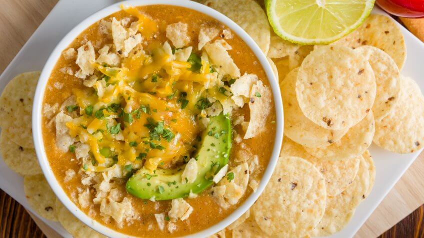chips, enchilada bowl, enchilada soup
