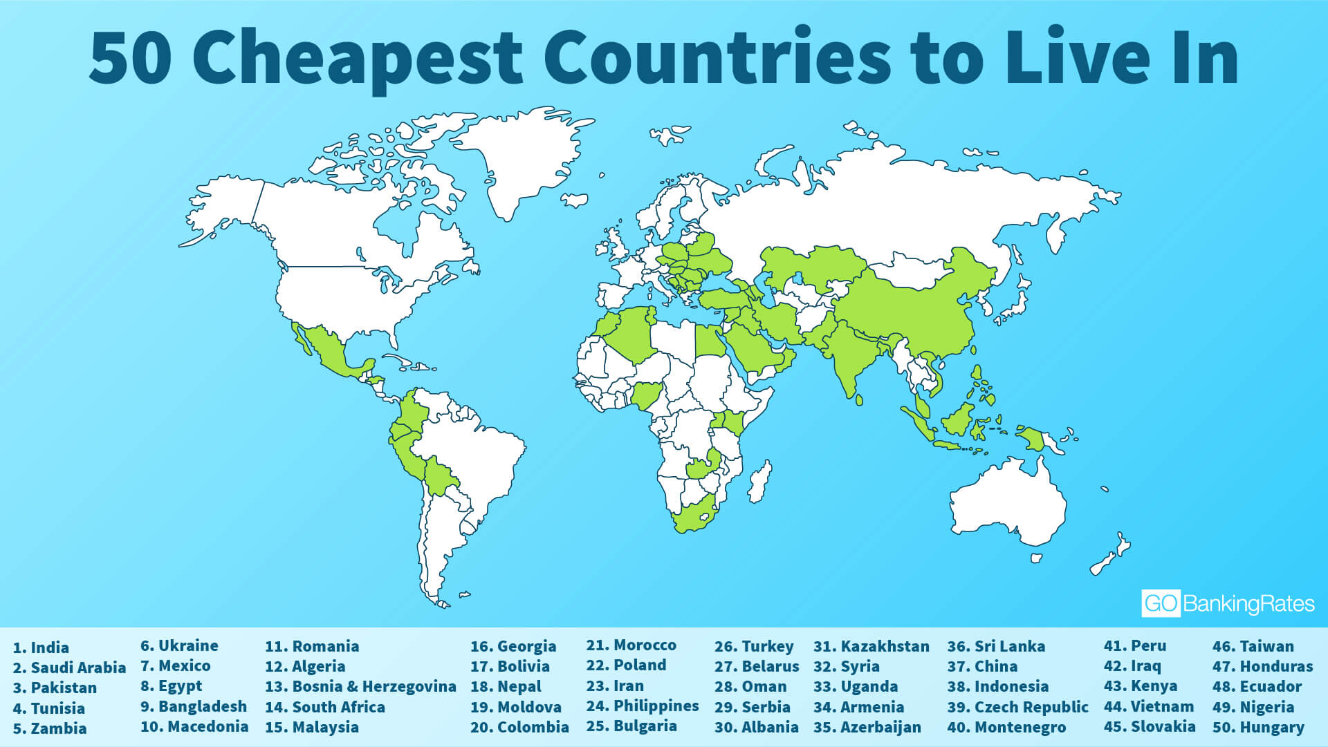 These Are the 50 Cheapest Countries in the World, Study Finds