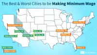The Best and Worst Cities to Be Making Minimum Wage