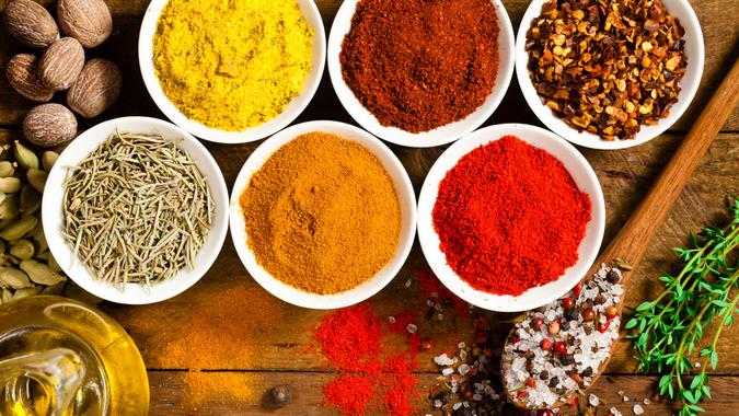 Exotic spices and herbs