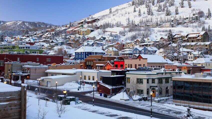 Winter in Park City, Utah, USA.