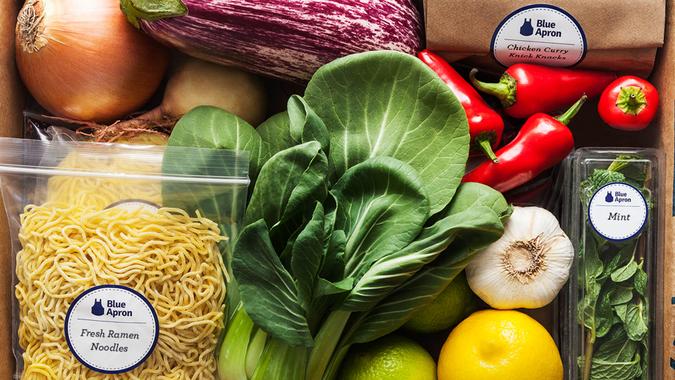 Blue Apron Blue Apron, Food, Food And Drink, food delivery, food subscription, ingredients