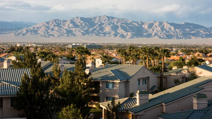 Nevada North View Las Vegas Mountain Range Mojave Desert Nevada, USA