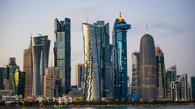 City Skyline and buildings  - Doha , Qatar.