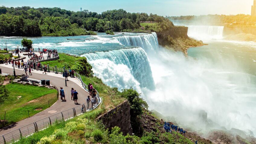 American side of Niagara falls, NY, USA.