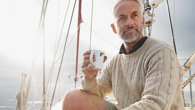 man on yacht