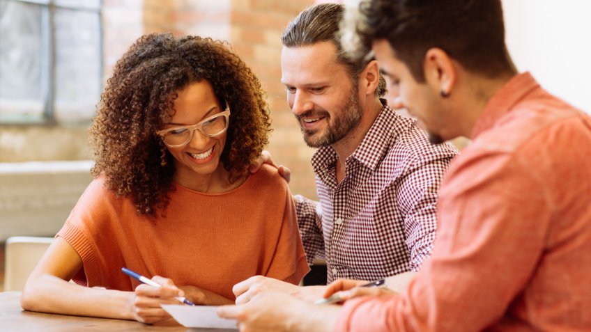 couple with mortgage agent