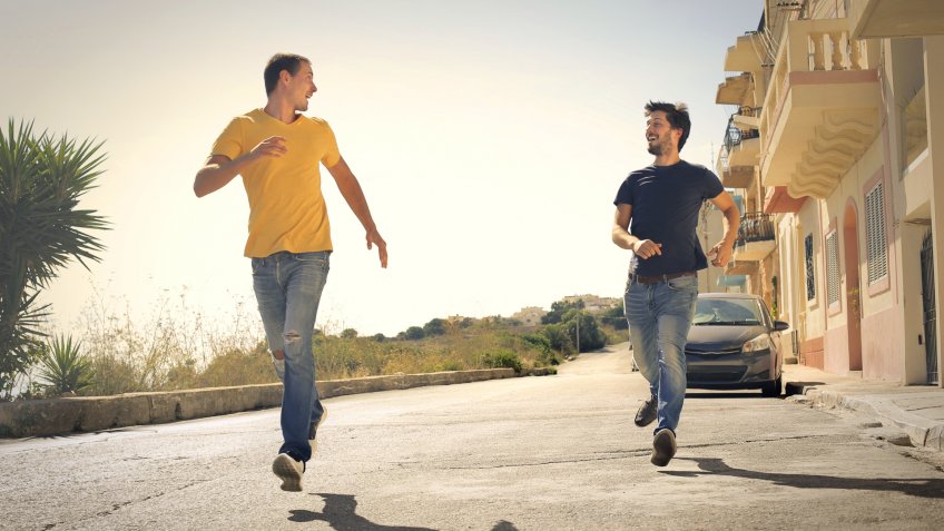 running on the street