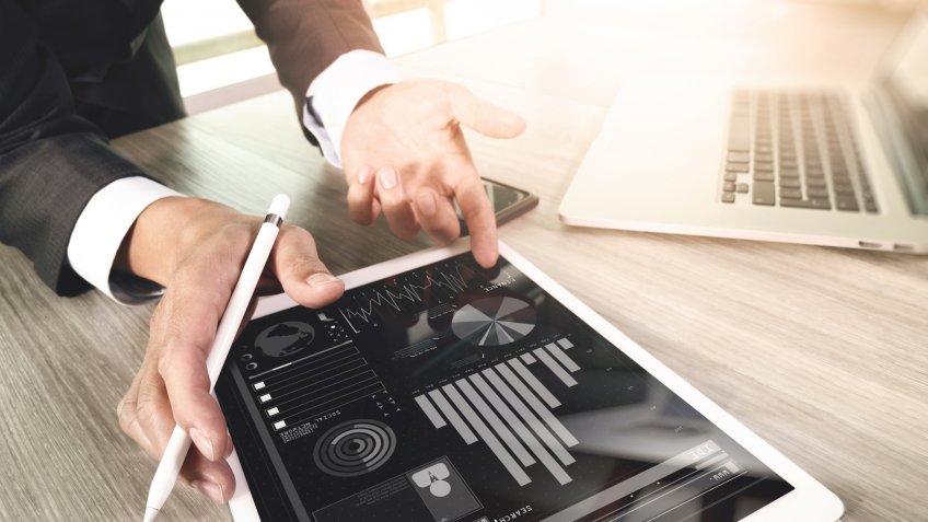 businessman working with tablet
