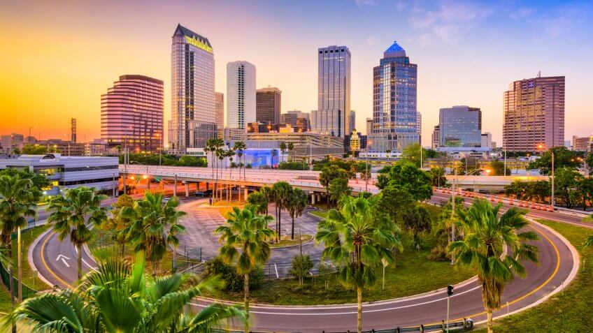 Tampa, Florida, USA downtown skyline.
