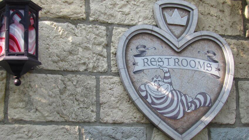 Chesire Cat, Disneyland, restrooms
