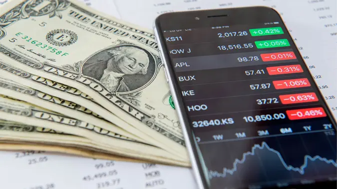 phone and US dollars