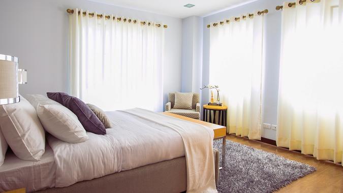 Bright open bedroom
