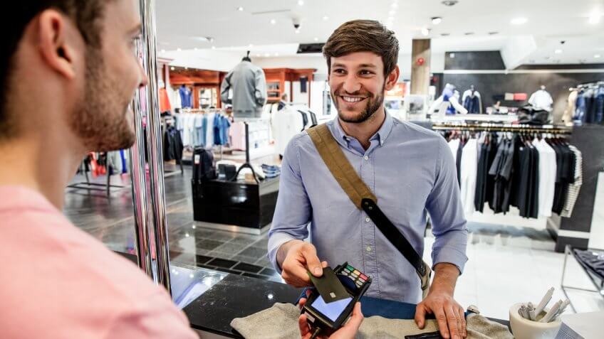 man in a clothing store