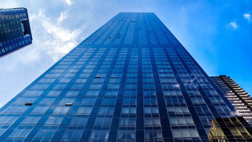 New York, United States - October 6, 2017: Front view of the Trump World Tower at first avenue, New York.