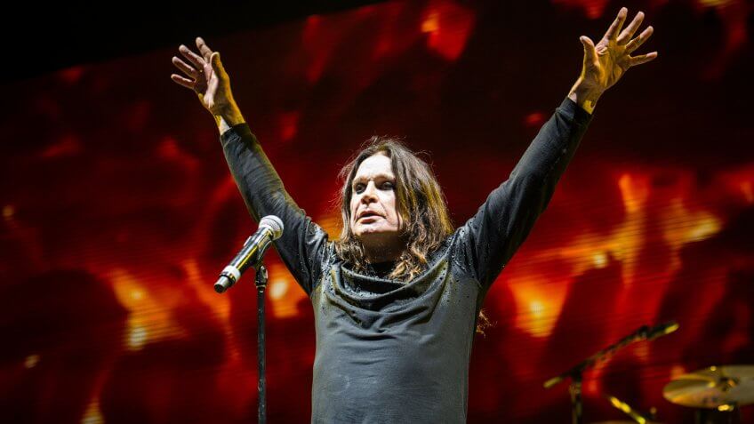 Ozzy Osbourne performing on stage