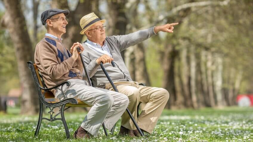 senior buddies hanging out