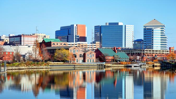 15. Delaware Wilmington is the largest city in the state of Delaware, United States and is located at the confluence of the Christina River and Brandywine Creek.