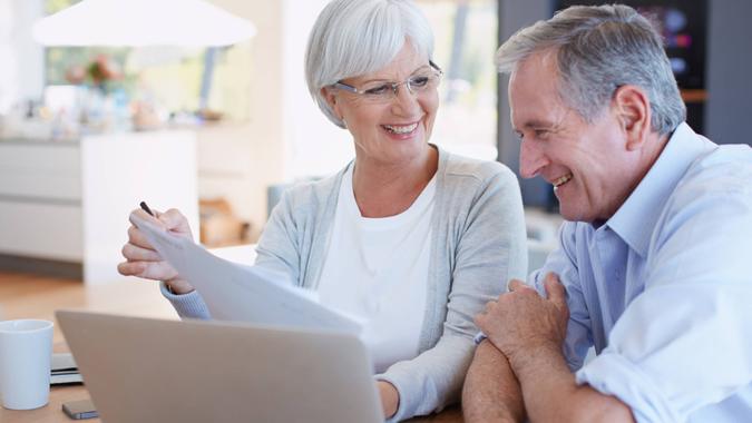 senior couple working on their finances