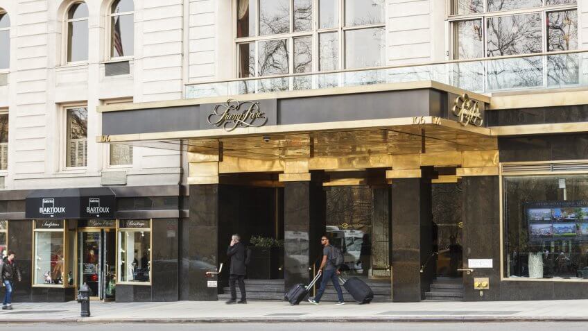New York, New York, USA - March 23, 2016: The Trump Parc Hotel on 59th street.