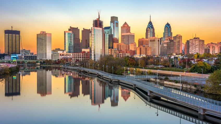 Philadelphia, Pennsylvania, USA downtown skyline.