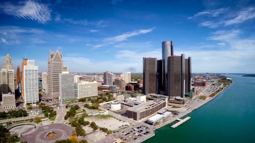 Aerial view of Detroit