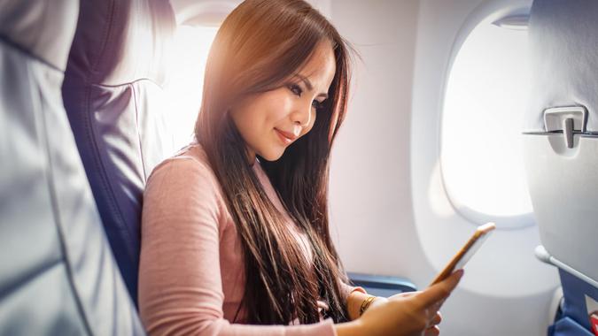 use of mobile phone inside airplane