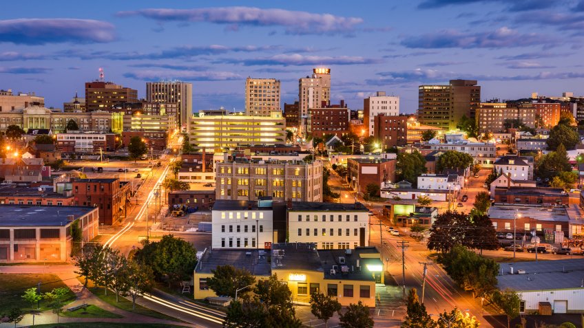 Portland, Maine, USA downtown cityscape.