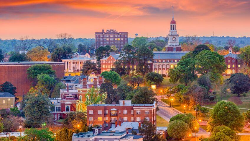 Macon, Georgia, USA historic downtown skyline.