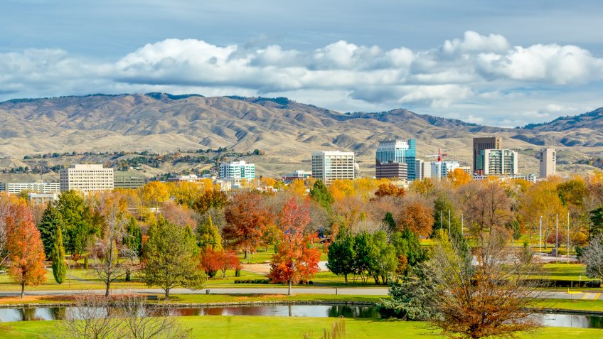 City of Boise and PArk in the fall.