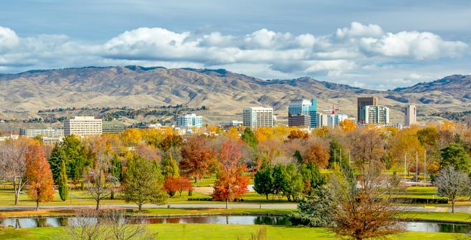 City of Boise and PArk in the fall.