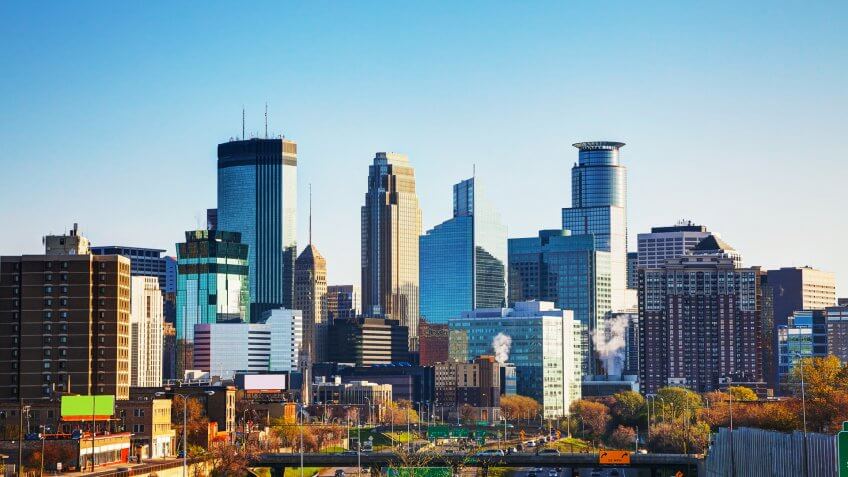 Downtown Minneapolis, Minnesota in the morning.
