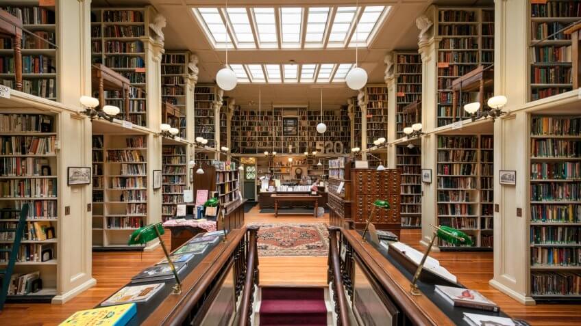 PROVIDENCE, RHODE ISLAND - JULY 24: The Athenaeum (1838) on July 24, 2015 in Providence, Rhode Island.