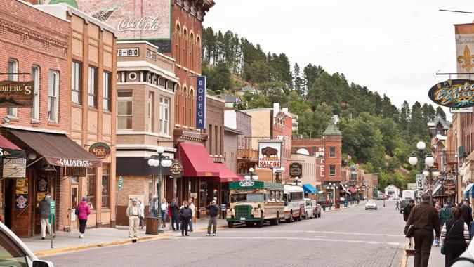 "Deadwood, South Dakota, USA - September 14, 2011: View on Upper Main Street in South Dakota.