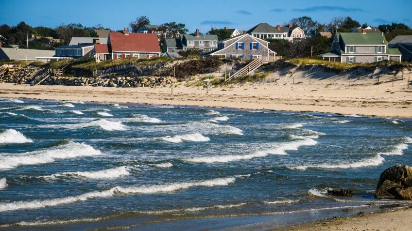 shoreline of Corporation Beach in Dennis, Massachusetts