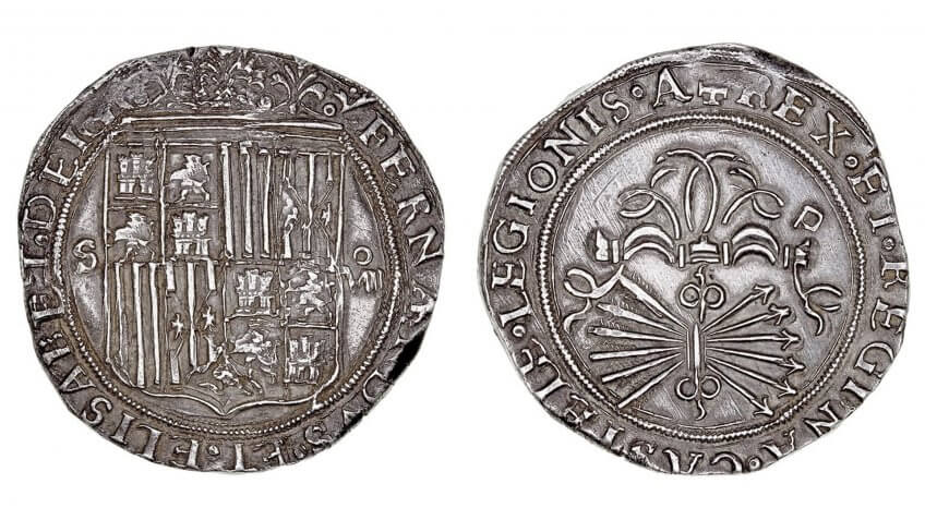 Eight Royals coin, Reyes-Catolicos, pieces of eight