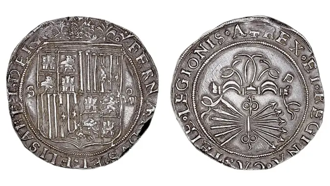 Eight Royals coin, Reyes-Catolicos, pieces of eight